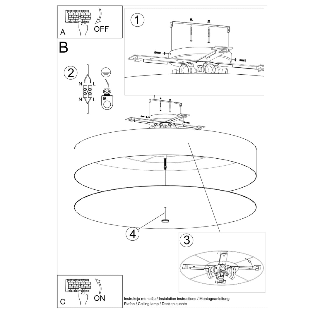Ceiling lamp SKALA 100 white