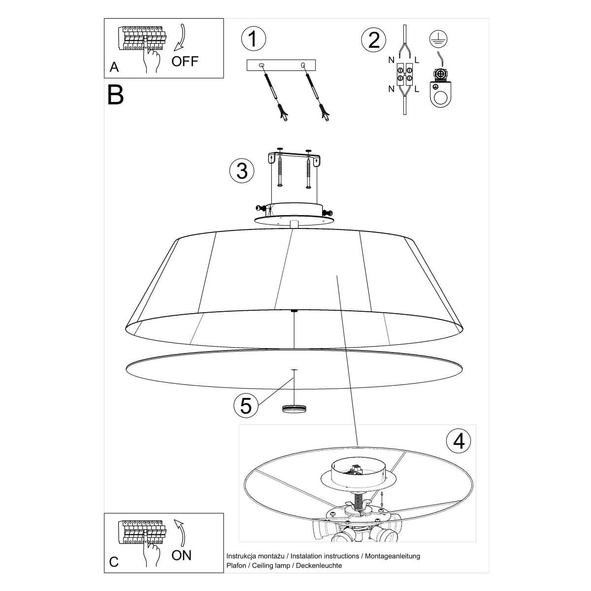 Ceiling lamp VEGA 70 white