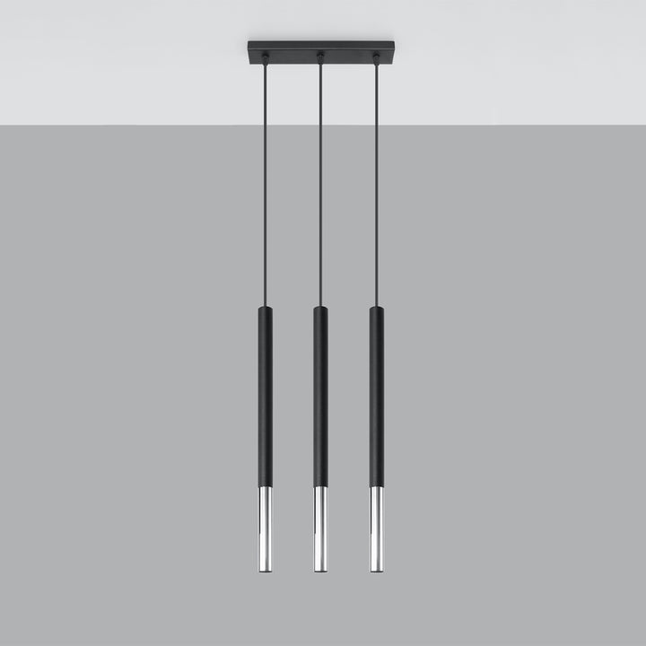 Pendant lamp MOZAICA 3L black/chrome