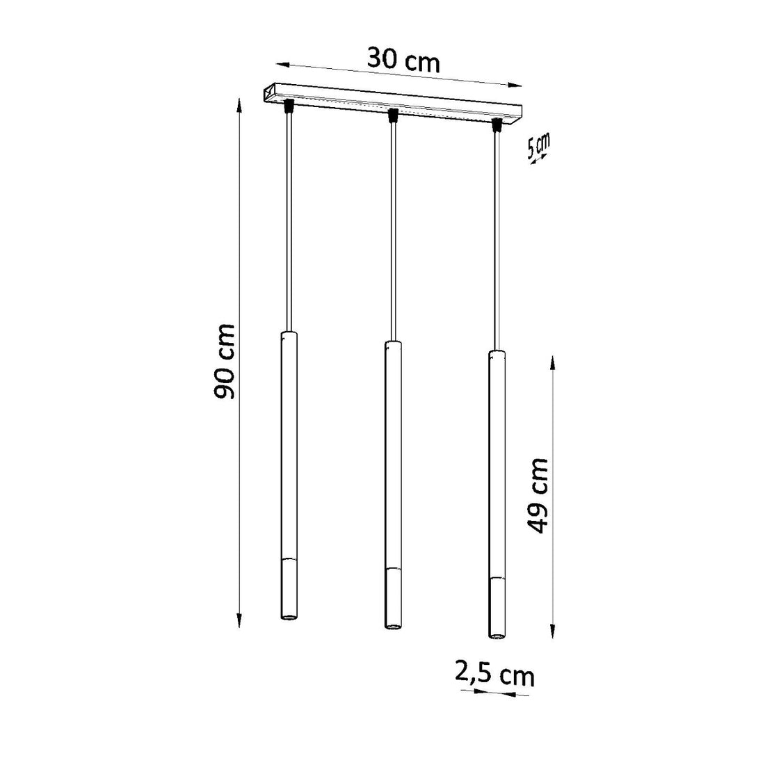 Pendant lamp MOZAICA 3L black/copper