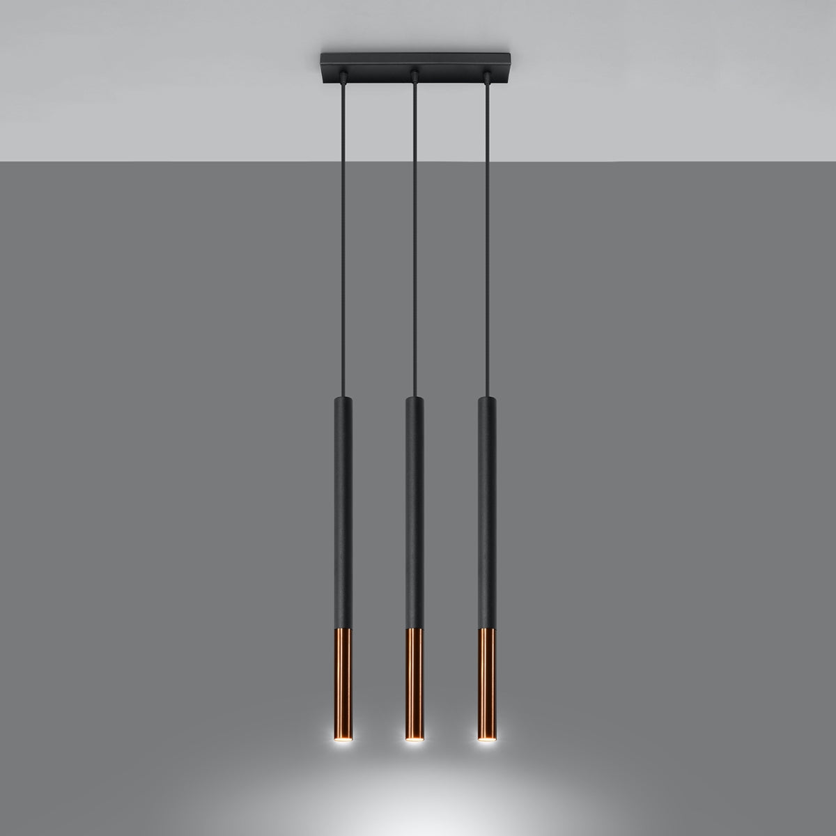 Pendant lamp MOZAICA 3L black/copper