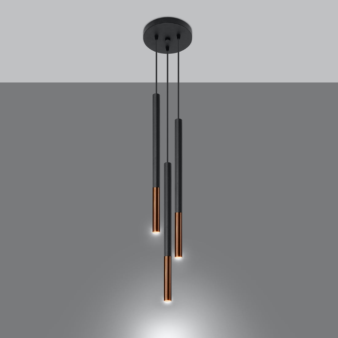 Pendant lamp MOZAICA 3P black/copper