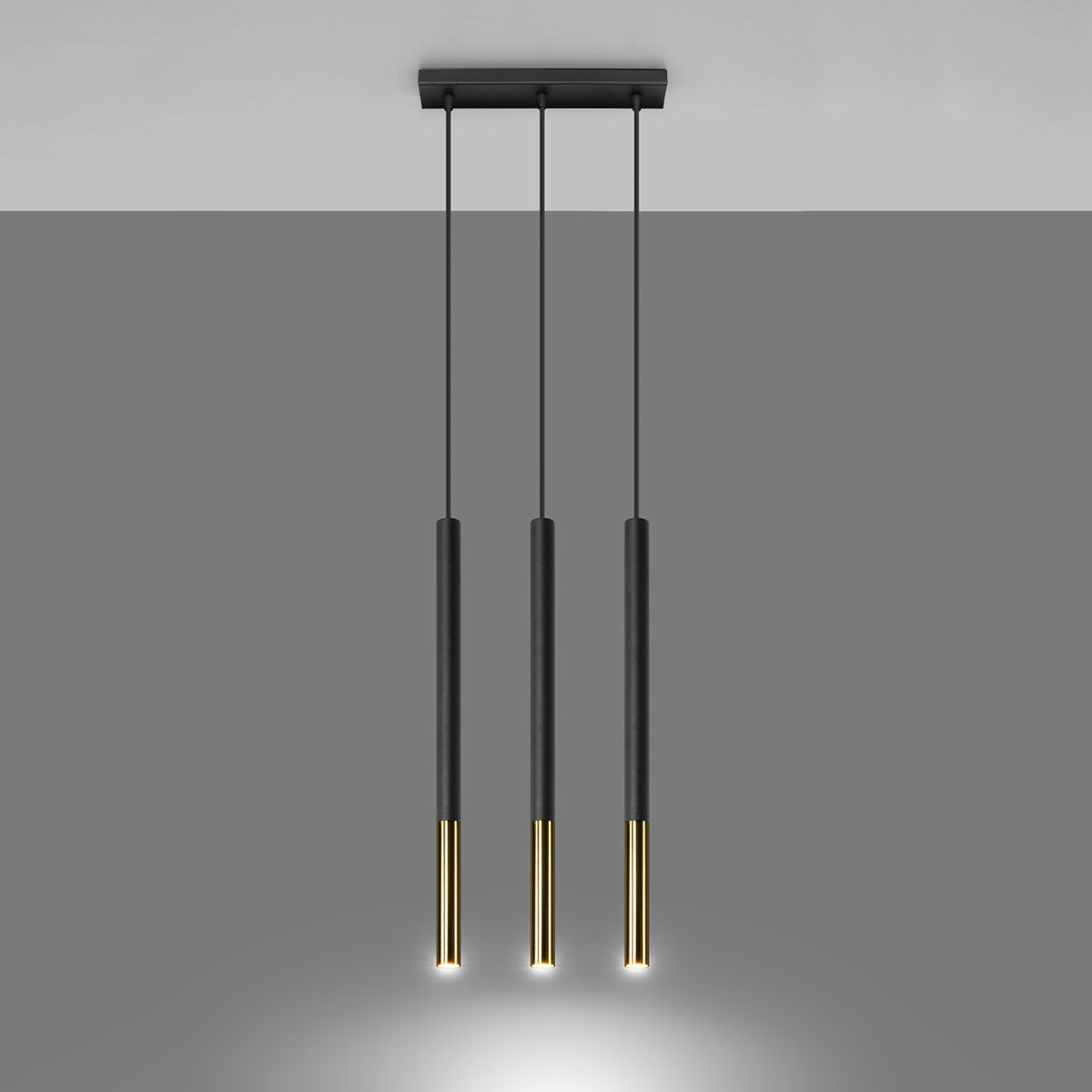Pendant lamp MOZAICA 3L black/golden