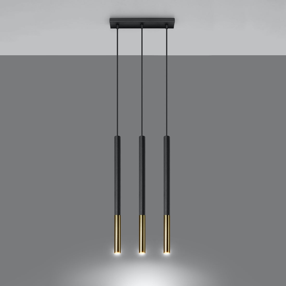 Pendant lamp MOZAICA 3L black/golden