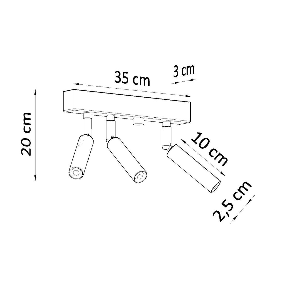 Lampa sufitowa EYETECH 3 czarna