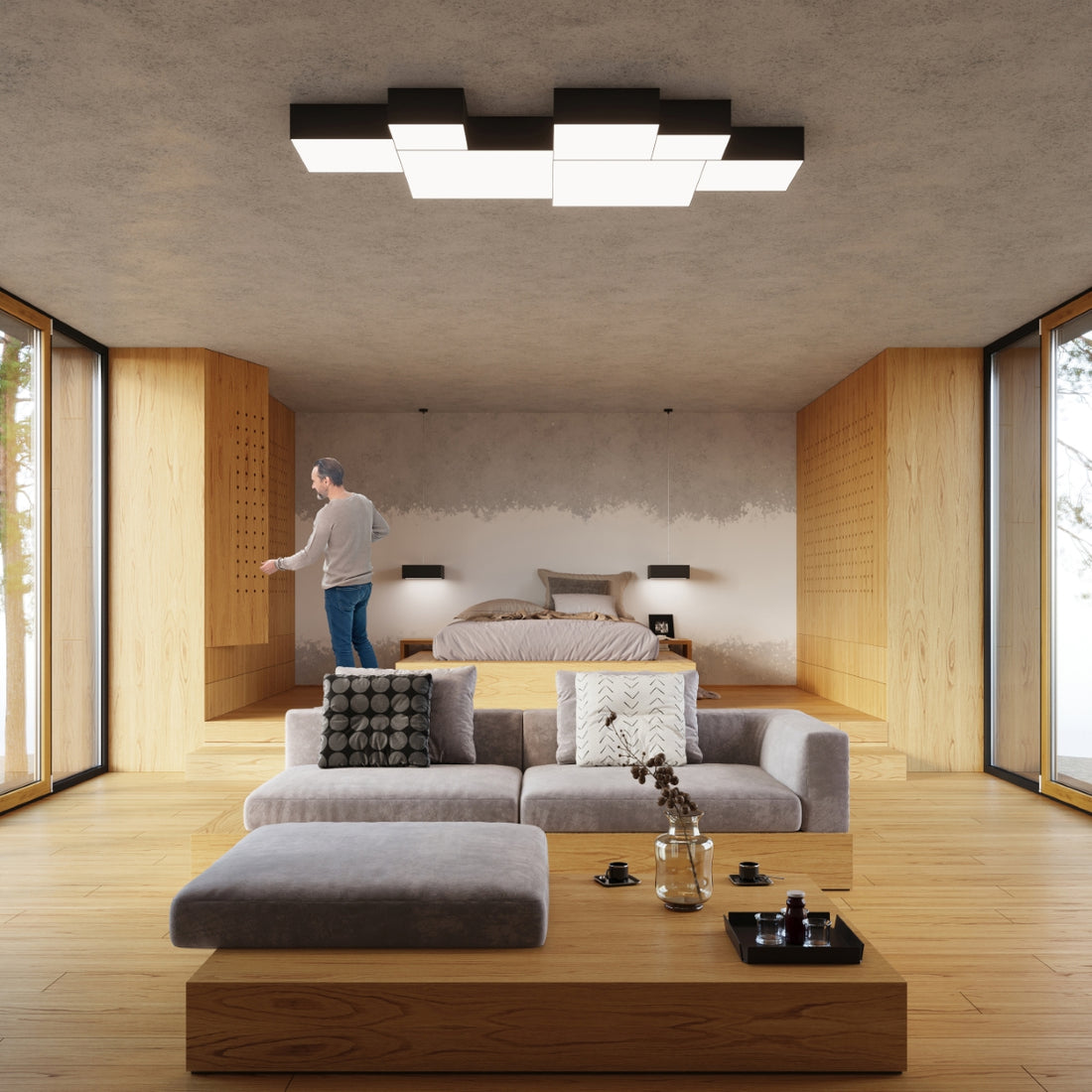 Lampa sufitowa HORUS 55 czarna