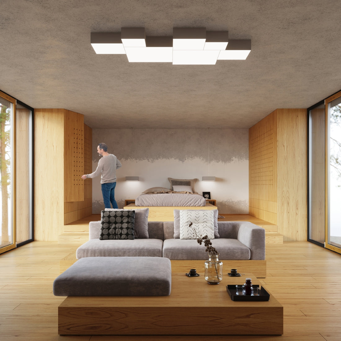 Ceiling lamp HORUS 55 grey