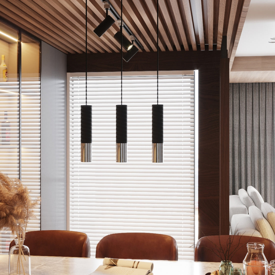 Ceiling lamp LOOPEZ black/chrome