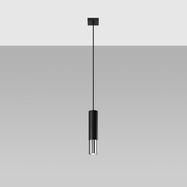 Pendant lamp LOOPEZ 1 black/chrome