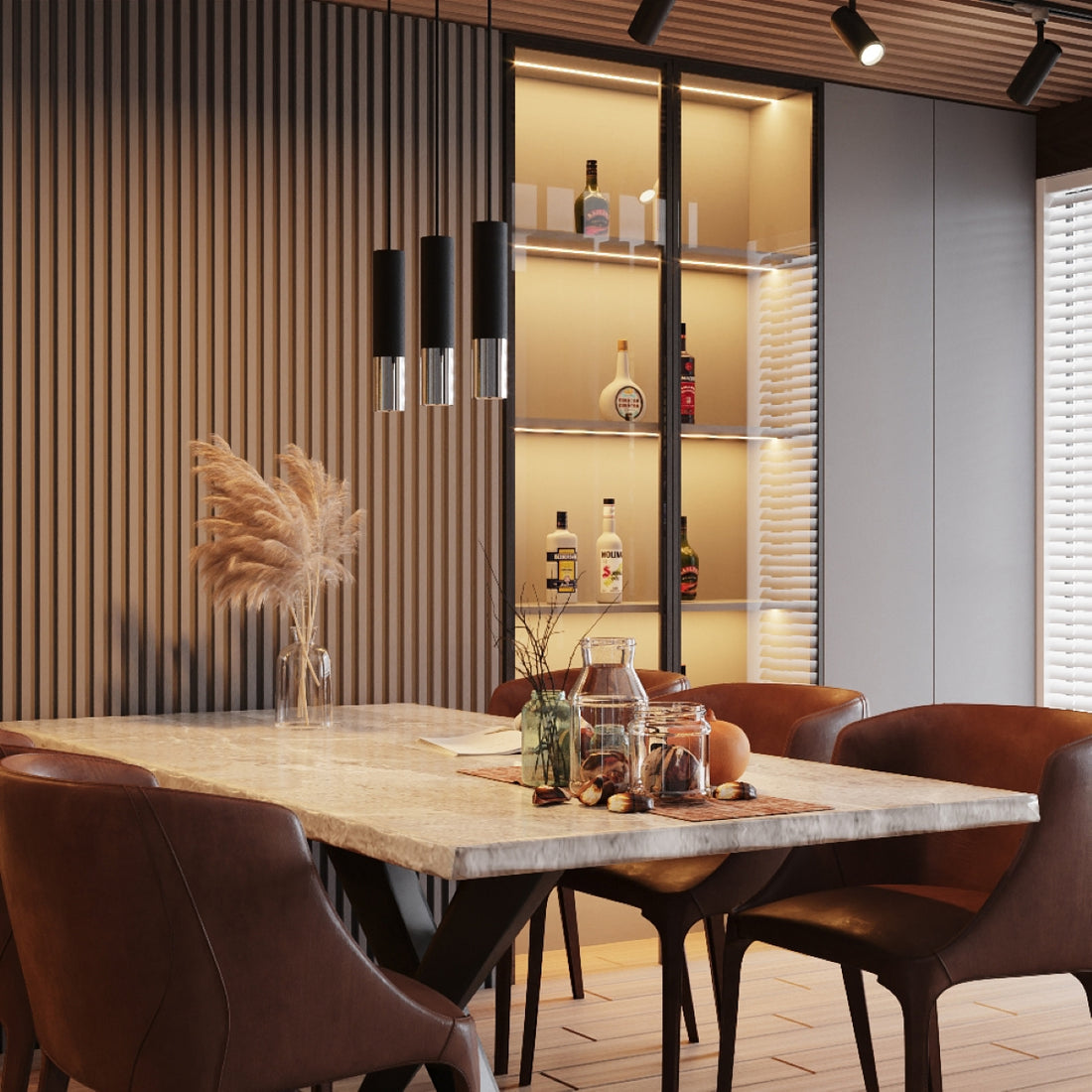 Pendant lamp LOOPEZ 2 black/chrome