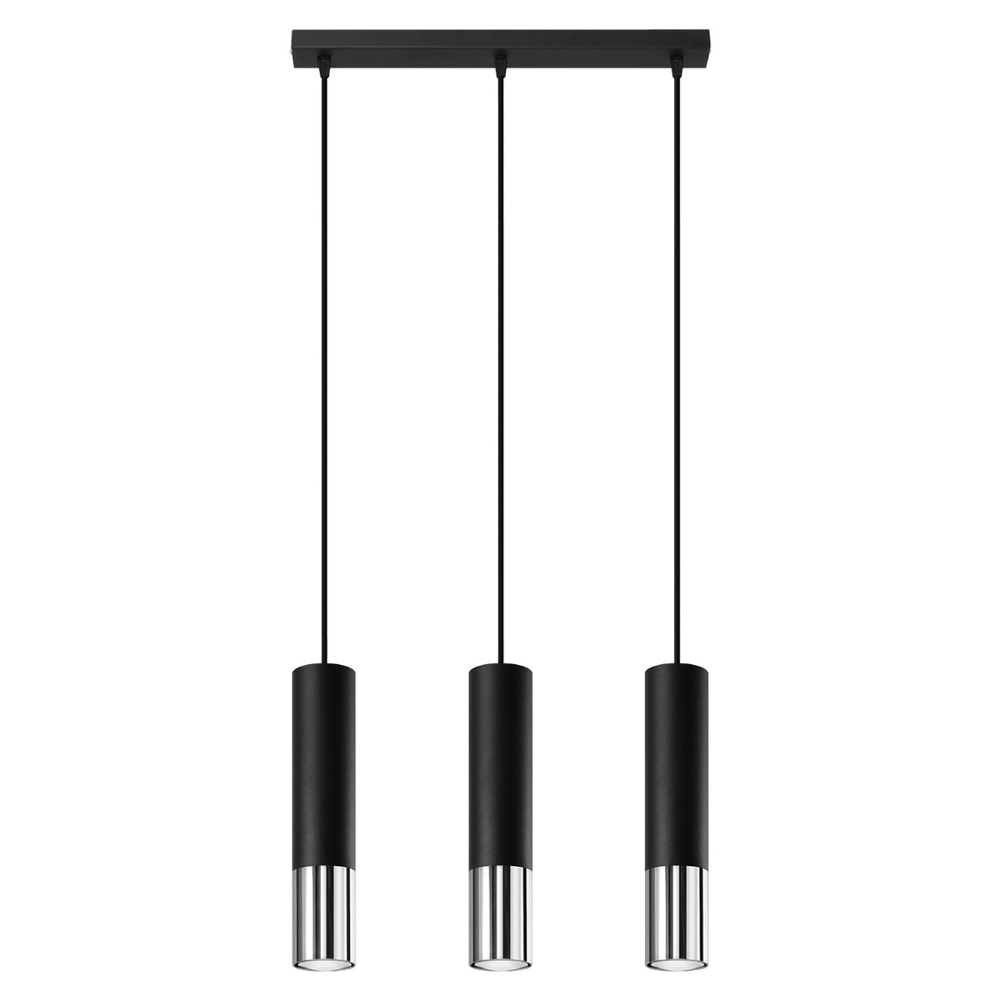 Pendant lamp LOOPEZ 3L black/chrome