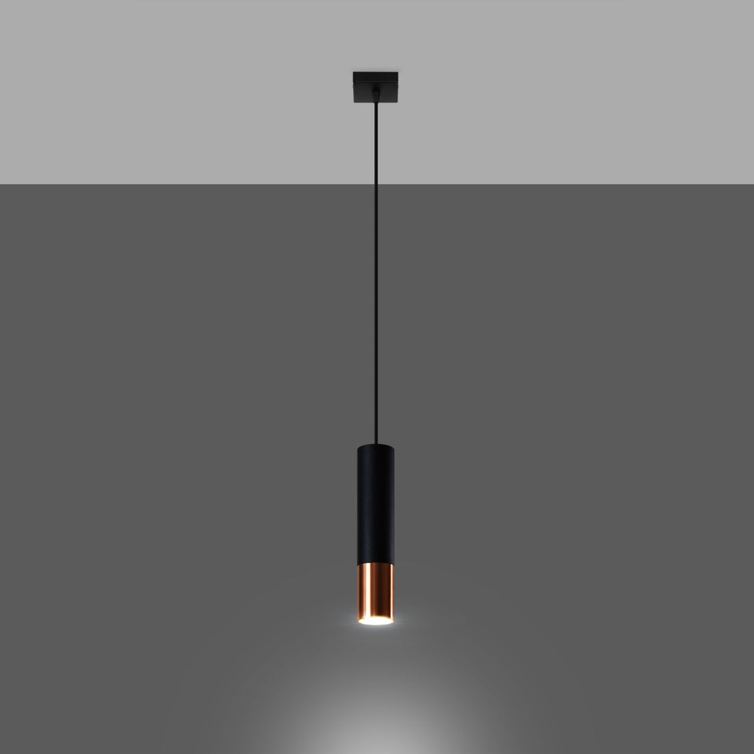 Pendant lamp LOOPEZ 1 black/copper