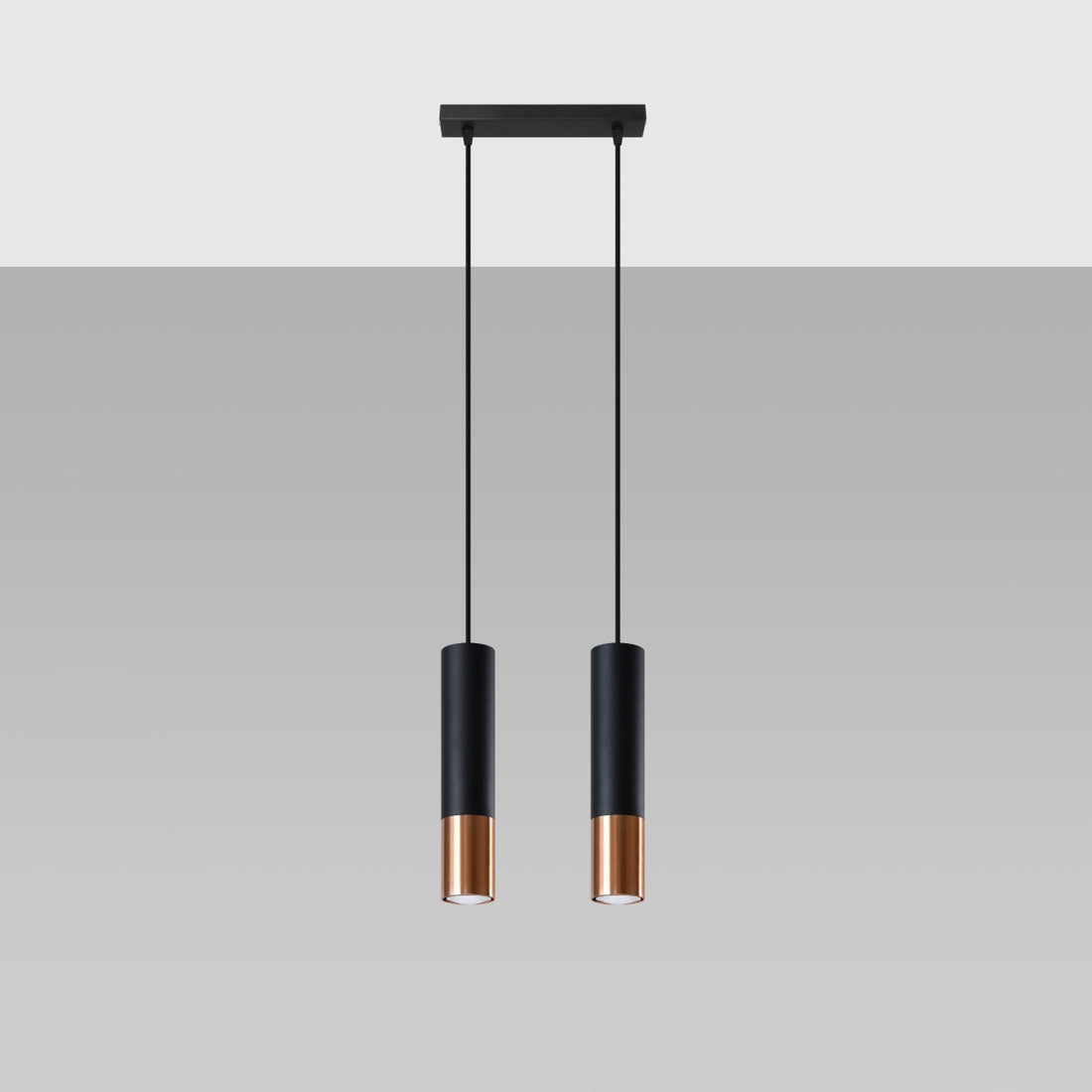 Pendant lamp LOOPEZ 2 black/copper