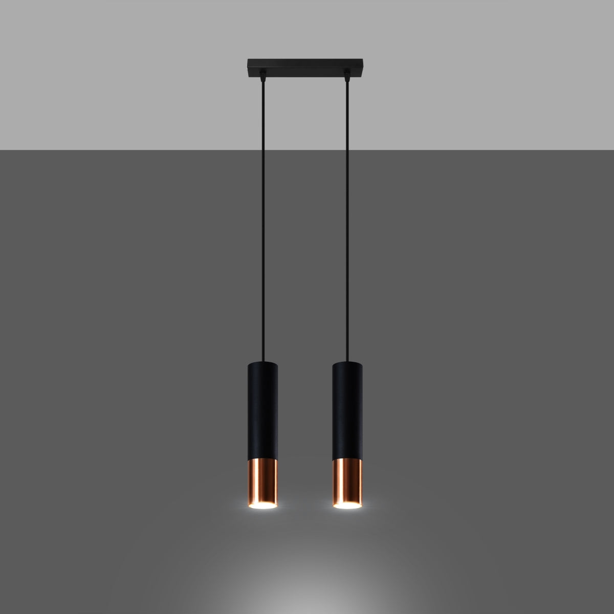 Pendant lamp LOOPEZ 2 black/copper