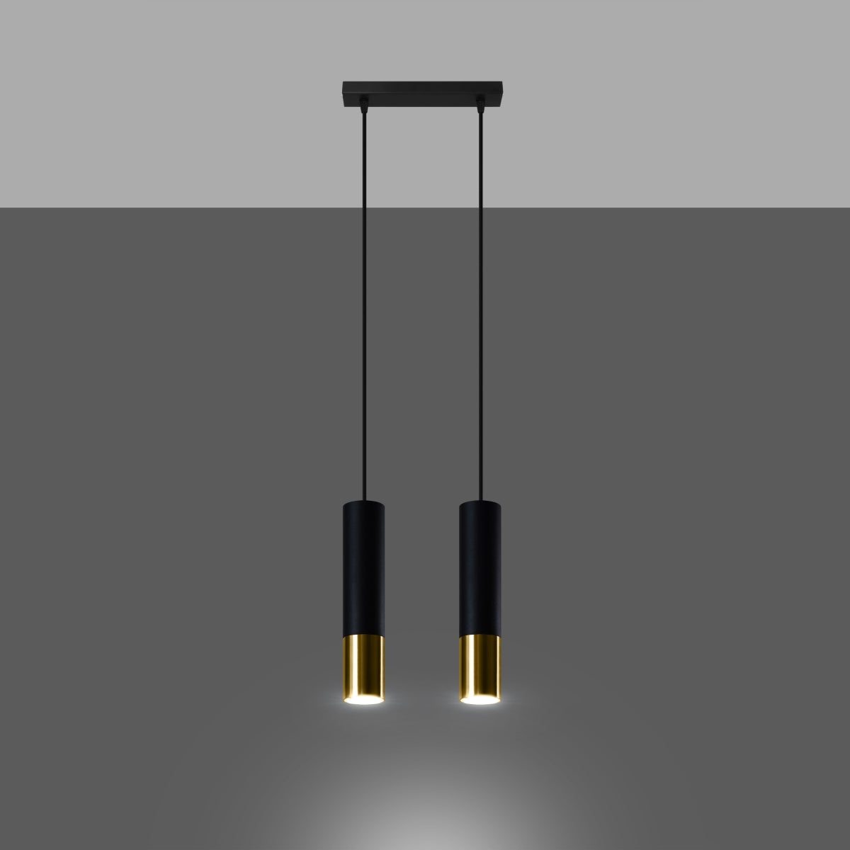 Pendant lamp LOOPEZ 2 black/golden