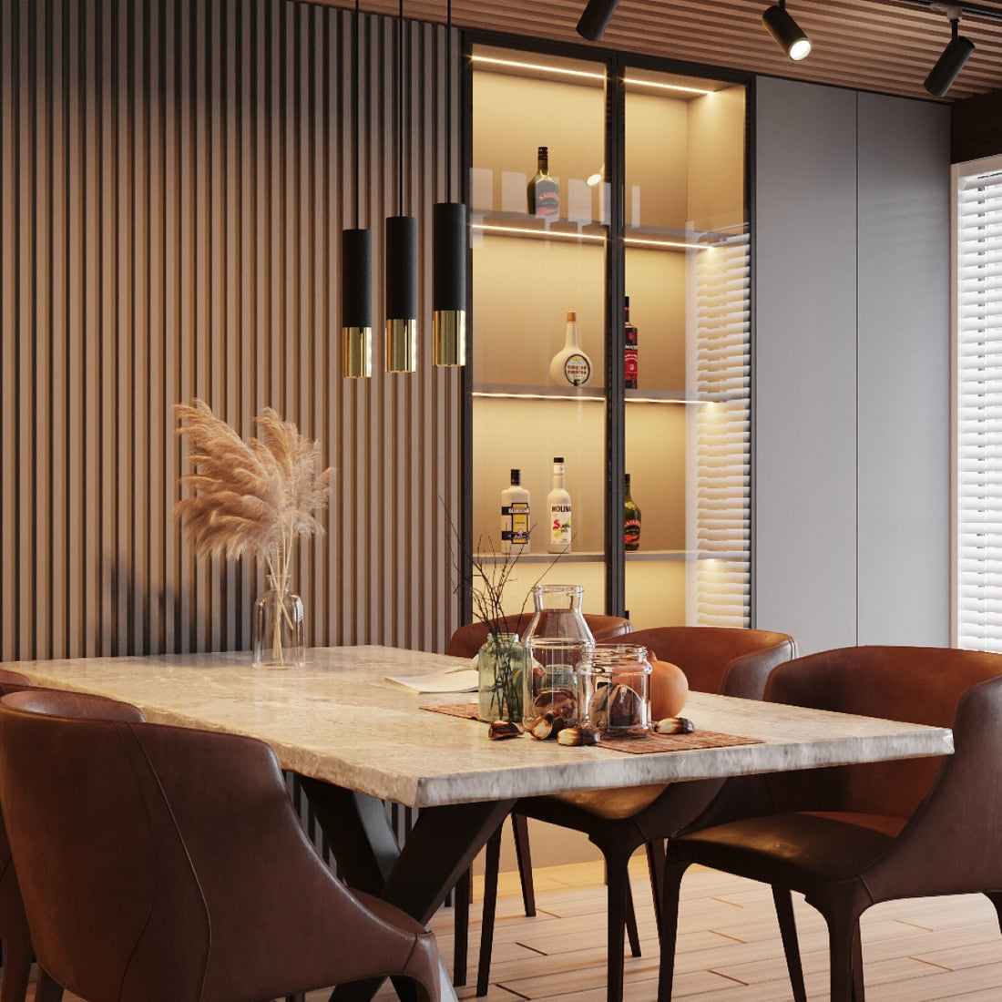 Pendant lamp LOOPEZ 3L black/golden