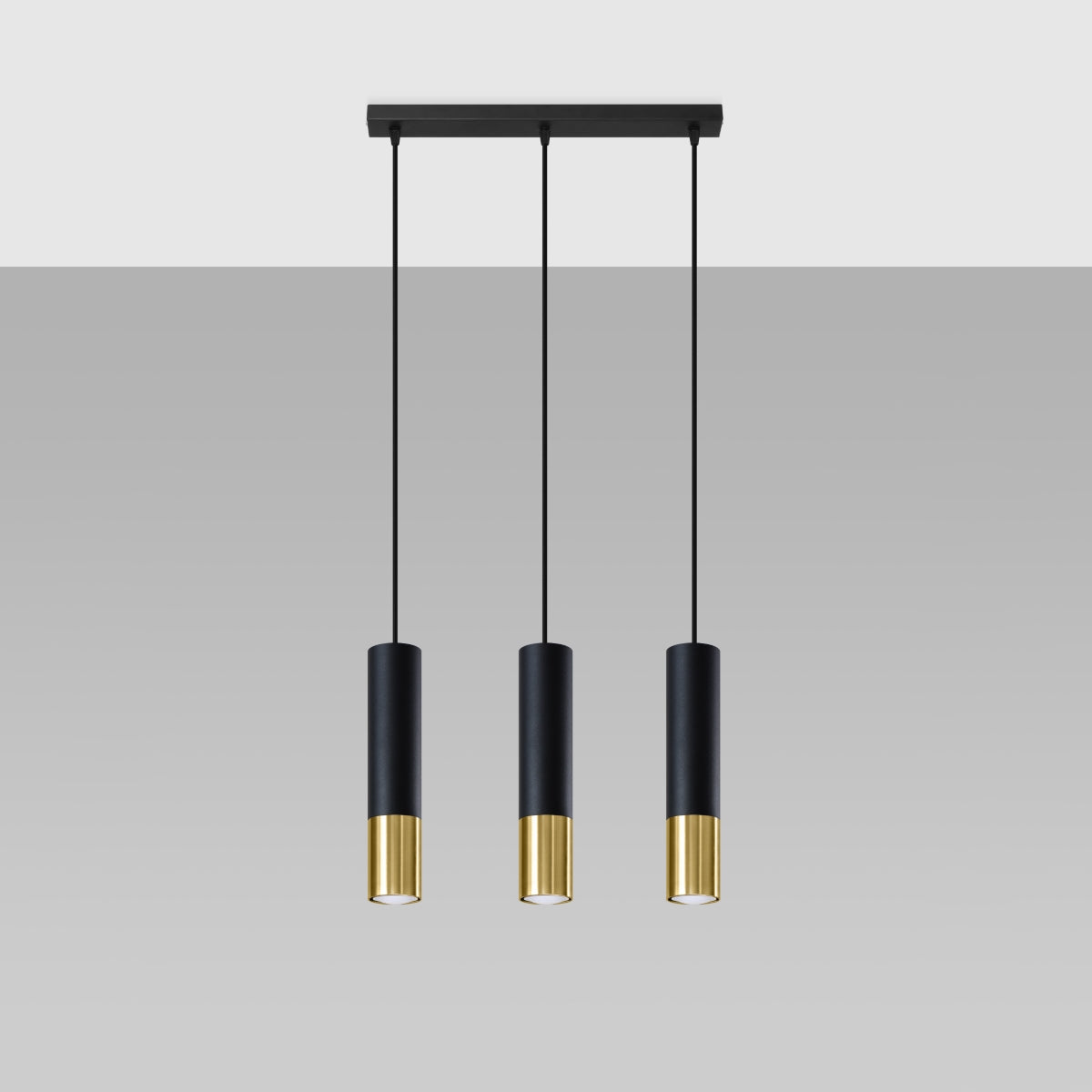 Pendant lamp LOOPEZ 3L black/golden