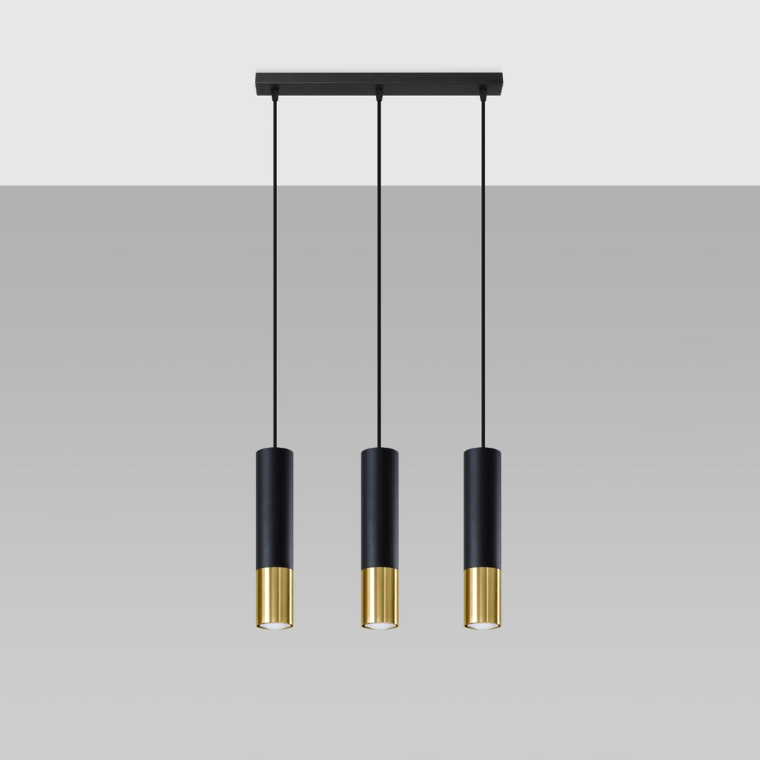 Pendant lamp LOOPEZ 3L black/golden