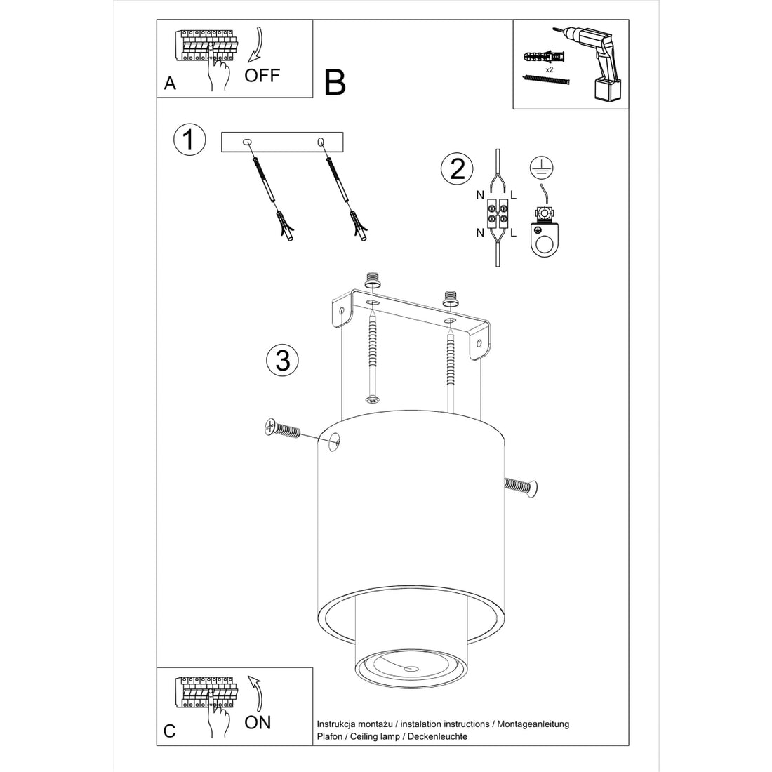 Ceiling lamp NESI black