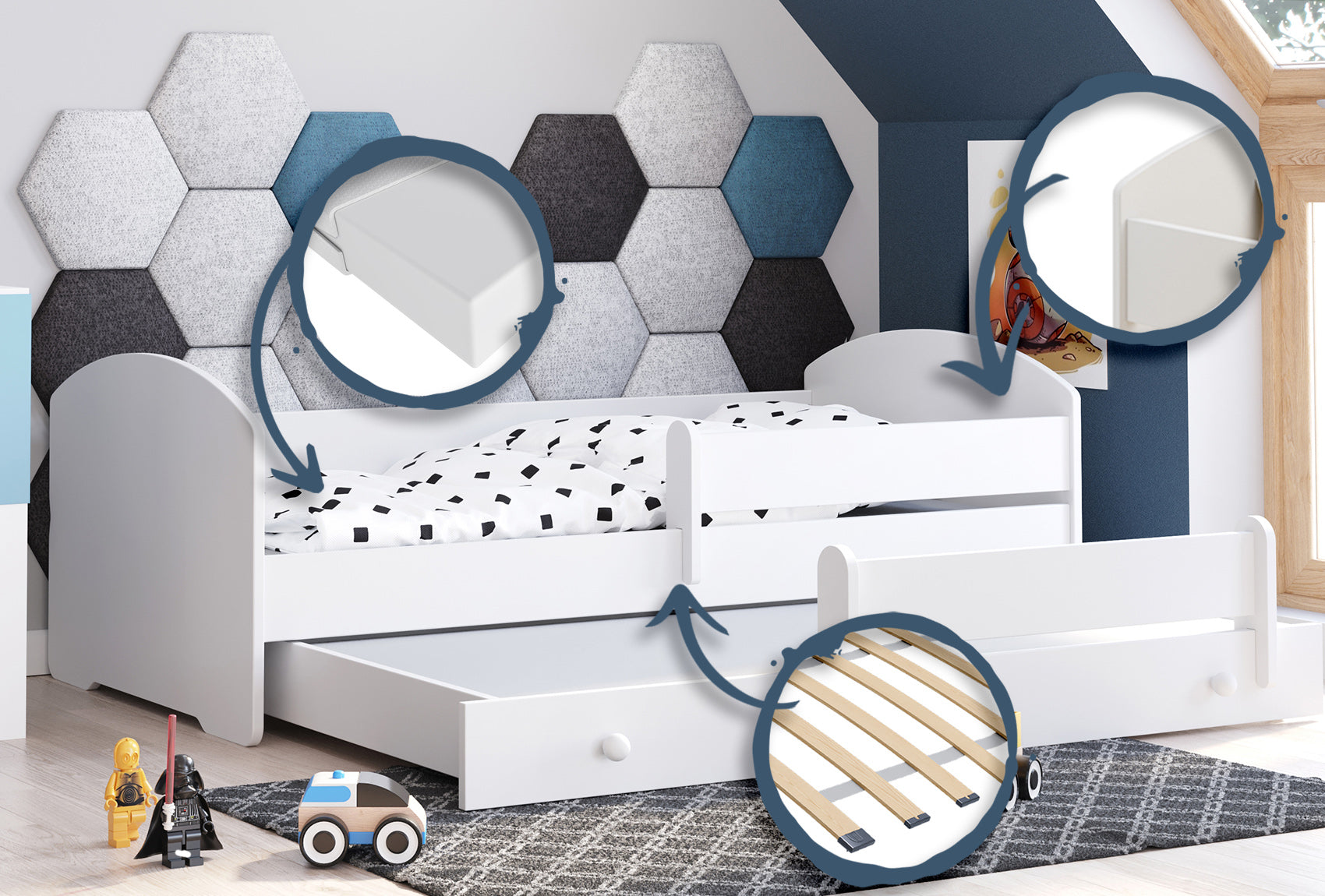 Double bed LUK 160x80 white