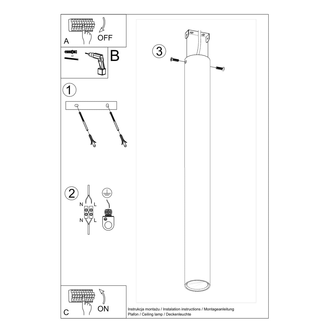 Ceiling lamp LAGOS 60 black