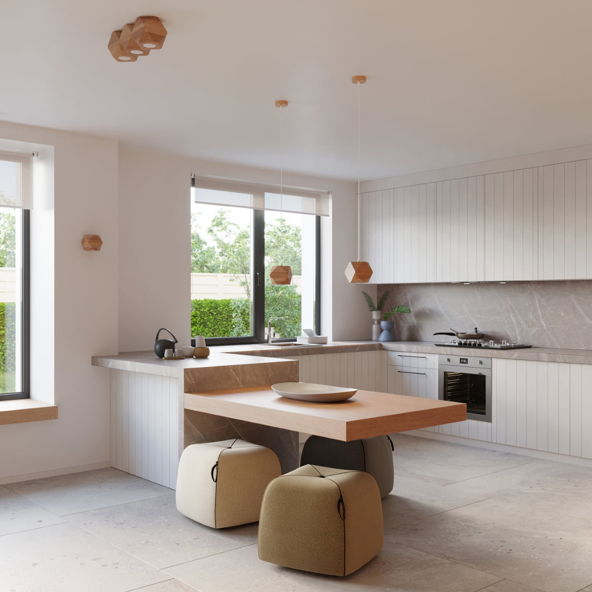 Ceiling lamp WOODY 3 natural wood