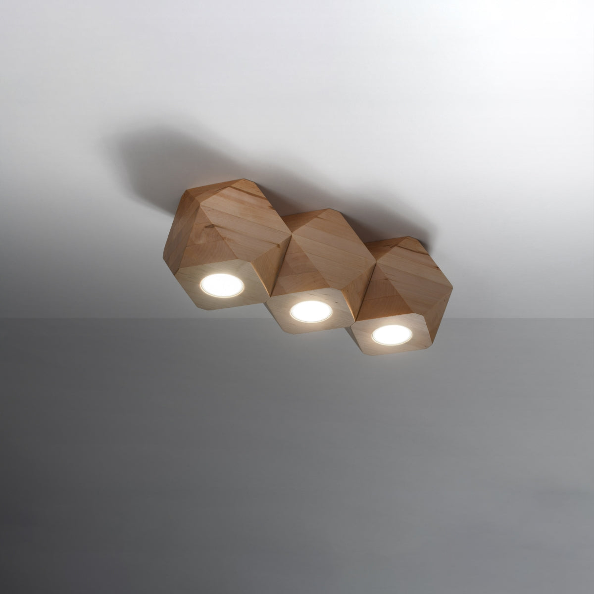 Ceiling lamp WOODY 3 natural wood