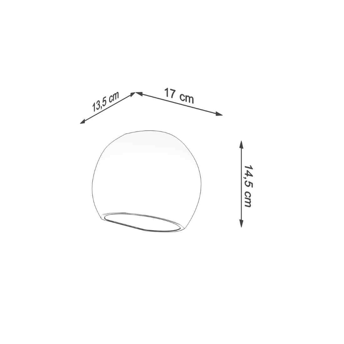 Varnished wall lamp GLOBE white gloss