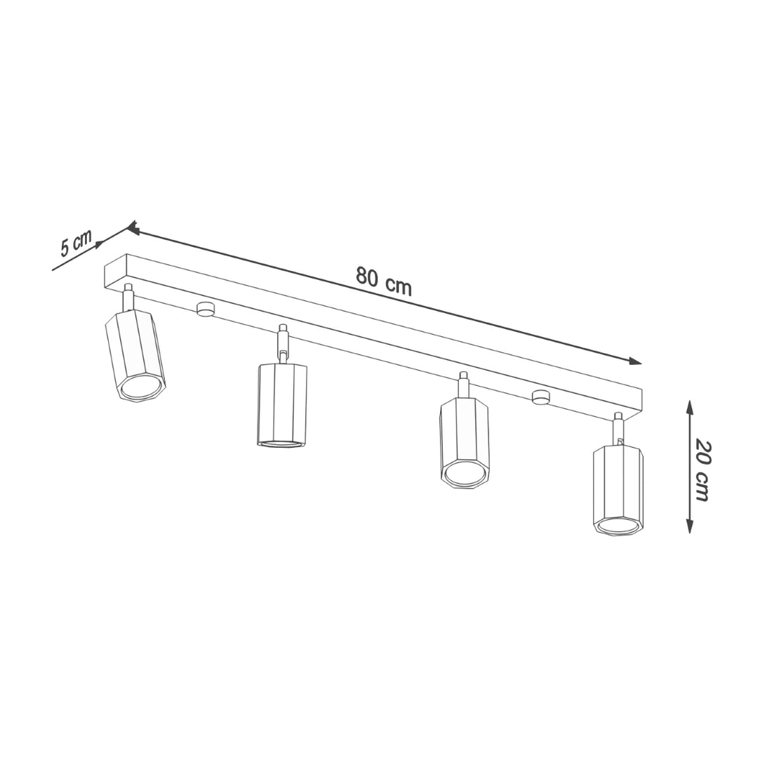 Ceiling lamp ZEKE 4 oak