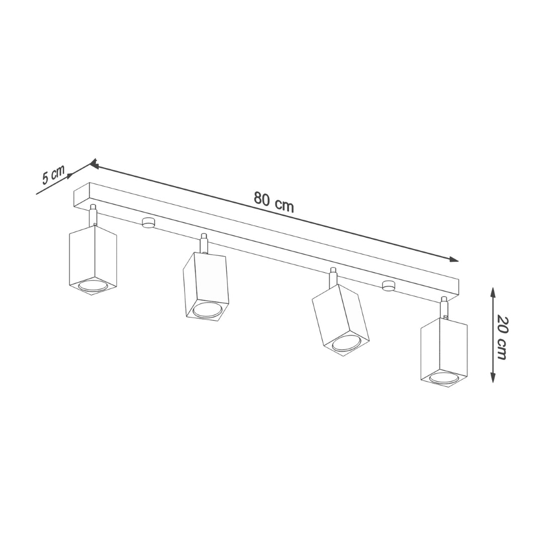 Ceiling lamp KEKE 4 oak