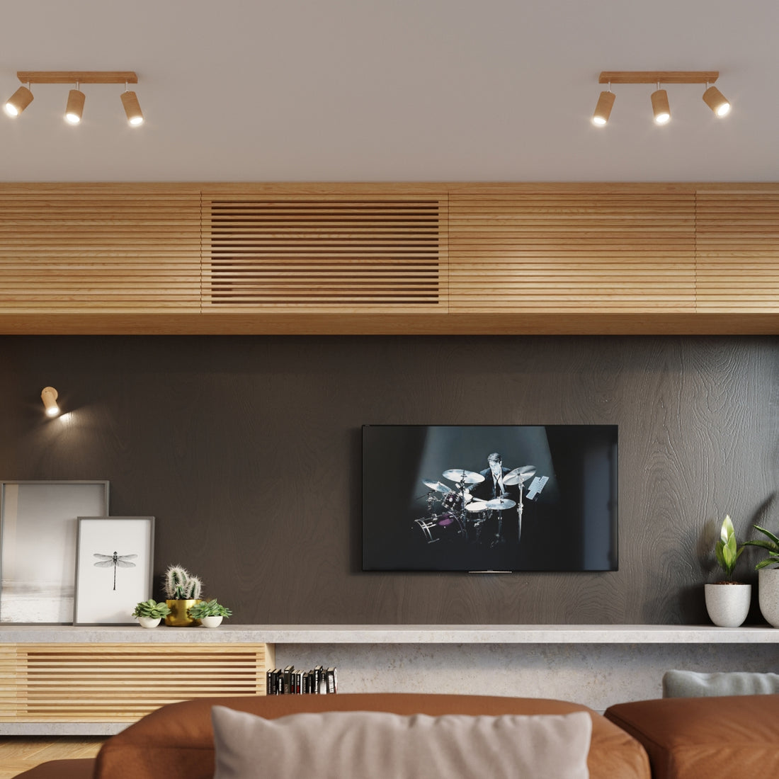 Ceiling lamp BERG 4 natural wood