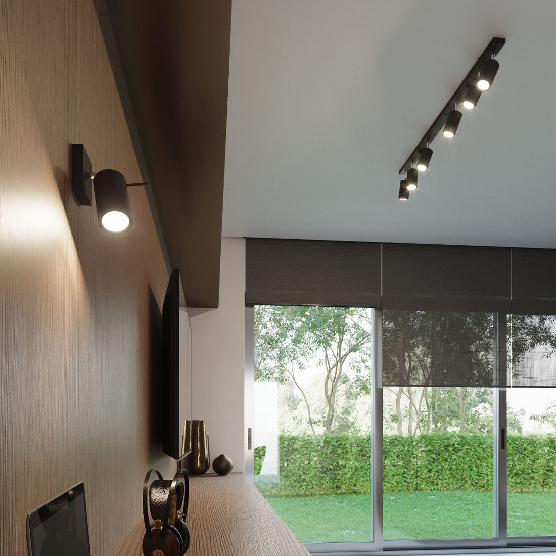Wall lamp RING black a switch