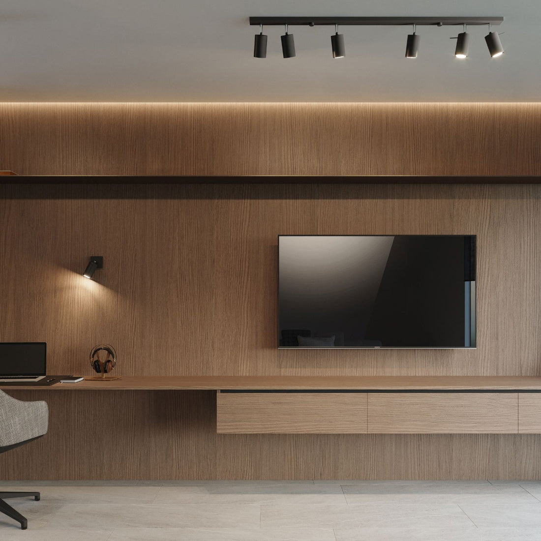 Wall lamp RING black a switch