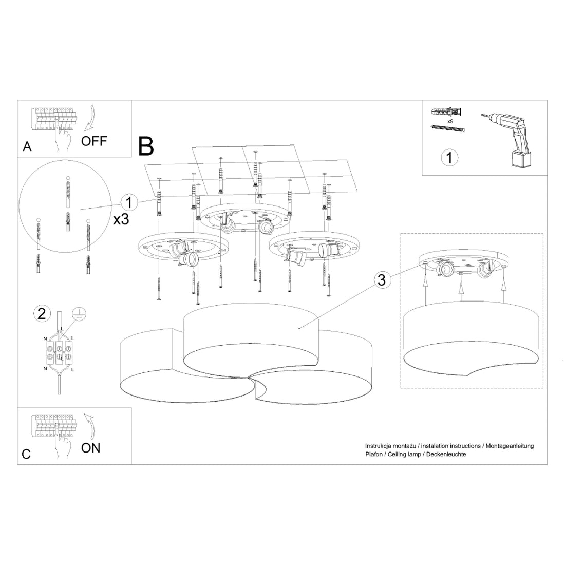 Ceiling lamp CIRCLE 3B white