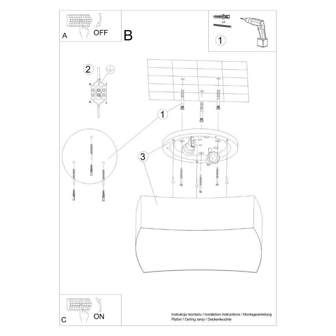 Ceiling lamp SQUARE 1 white