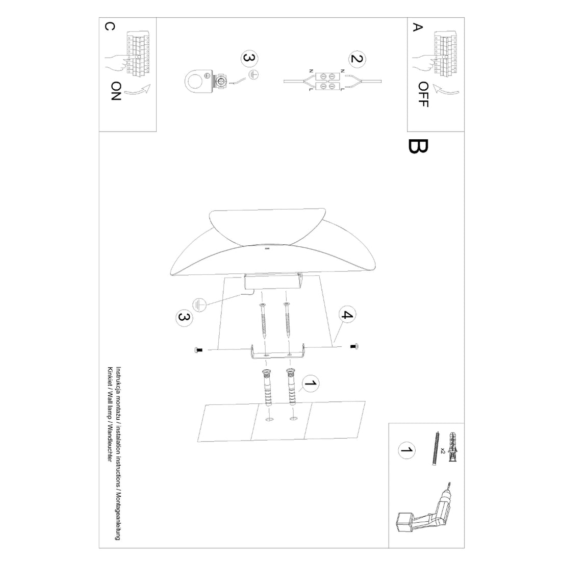 Wall lamp TEAR white