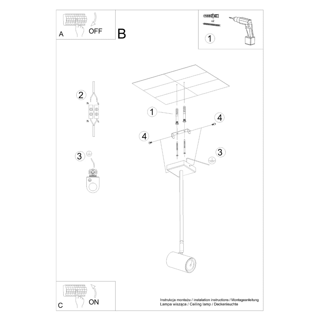 Ceiling lamp NORANO black