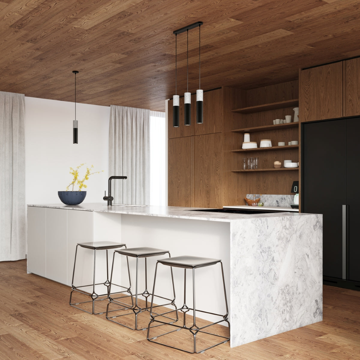 Pendant lamp BORGIO 3P black