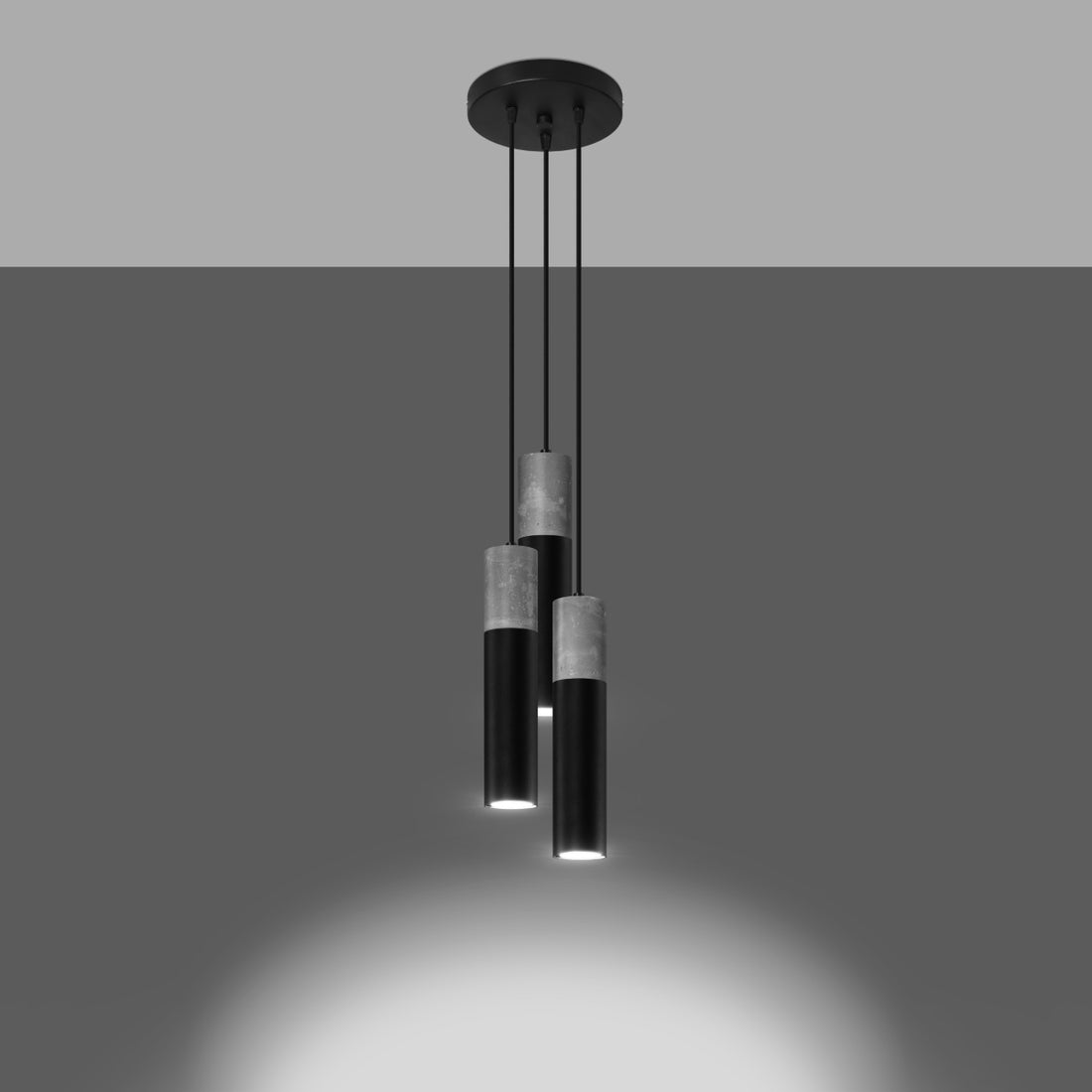 Pendant lamp BORGIO 3P black