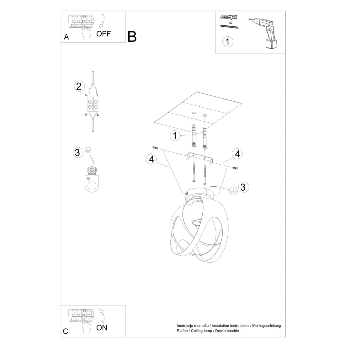 Ceiling lamp TULOS white