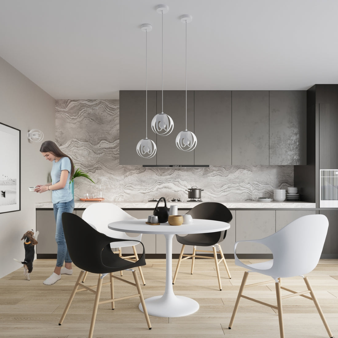 Pendant lamp TULOS 1 white