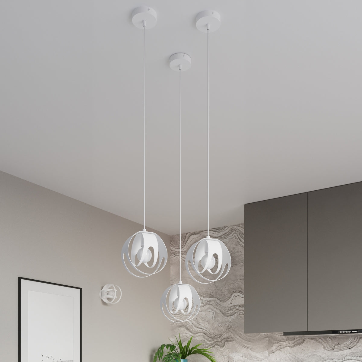 Pendant lamp TULOS 3L white