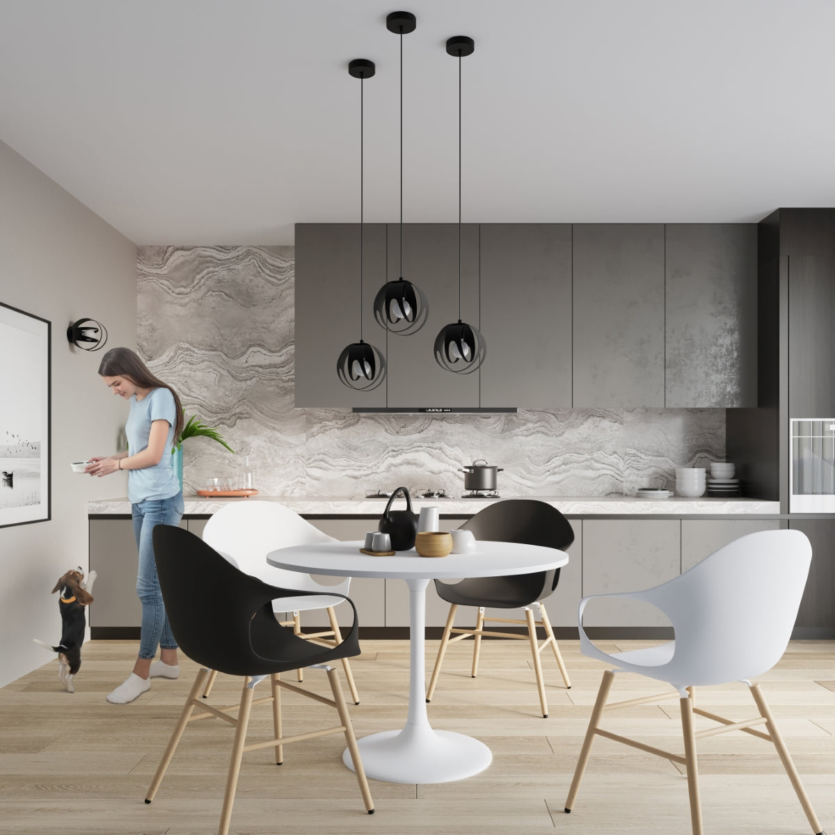 Pendant lamp TULOS 1 black