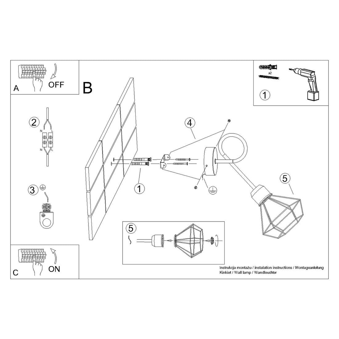 Wall lamp ARTEMIS 1S black