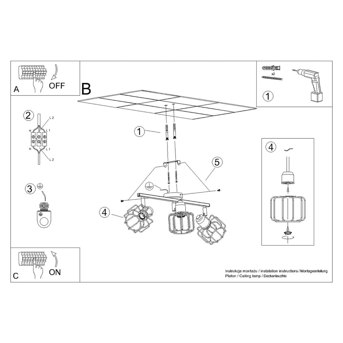 Ceiling lamp BELUCI 3 white