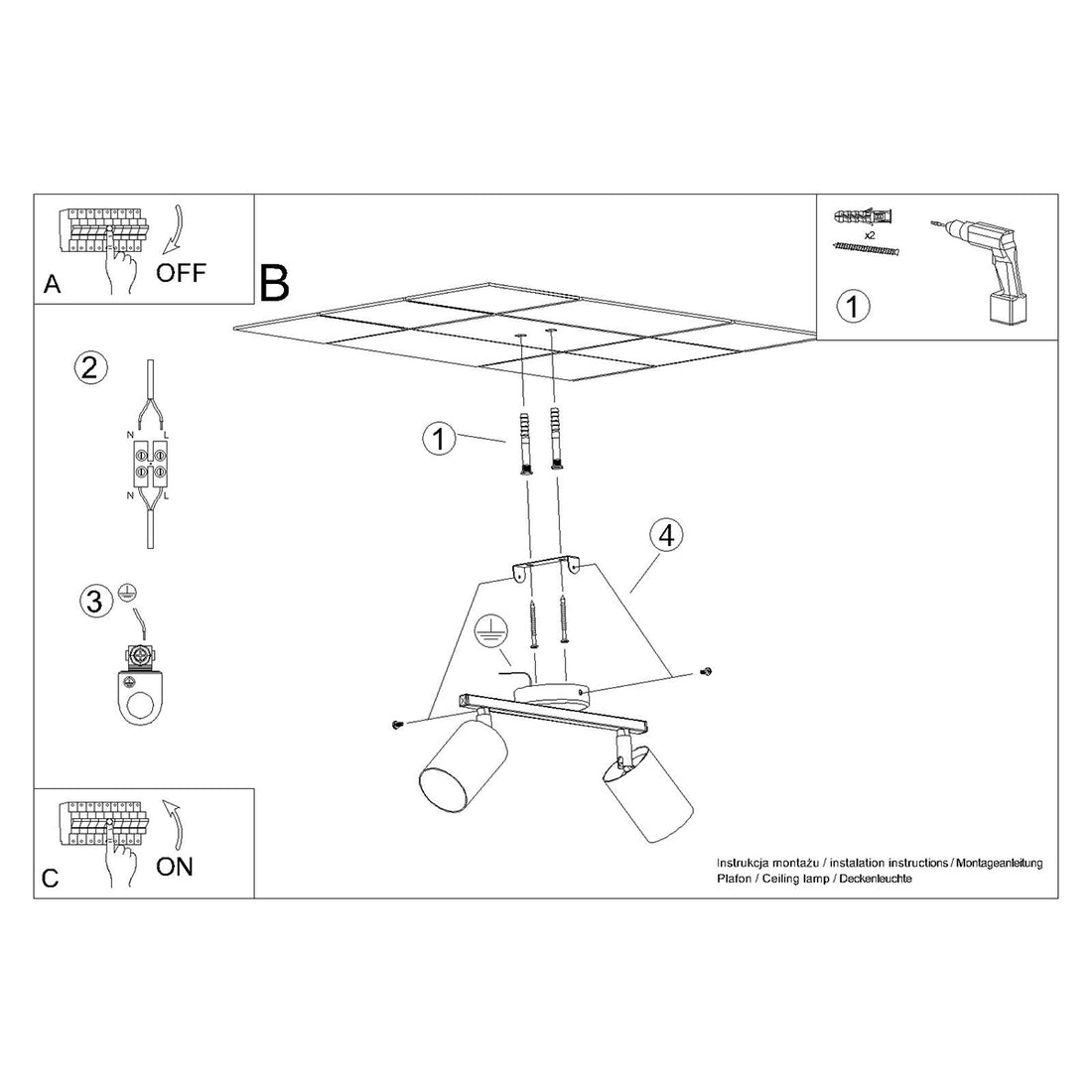 Ceiling lamp LEMMI 2 white