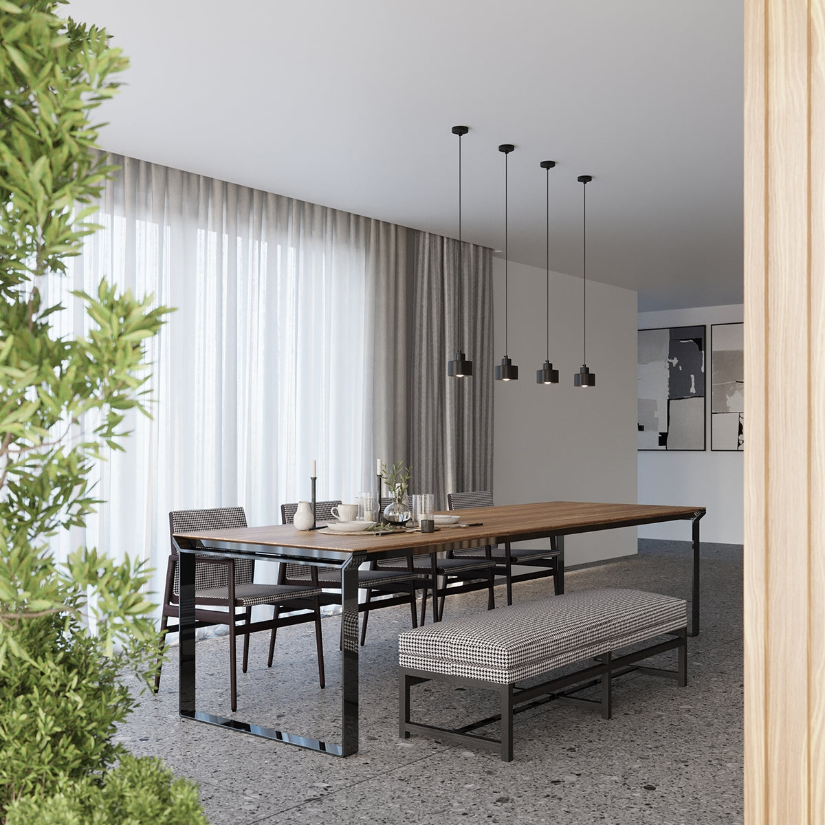 Pendant lamp SAVAR 3 black