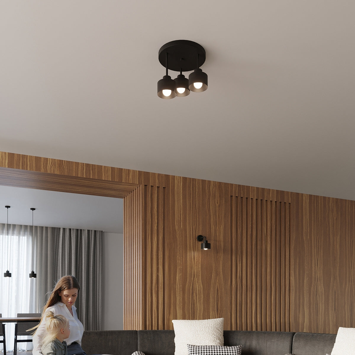Pendant lamp SAVAR 3 black