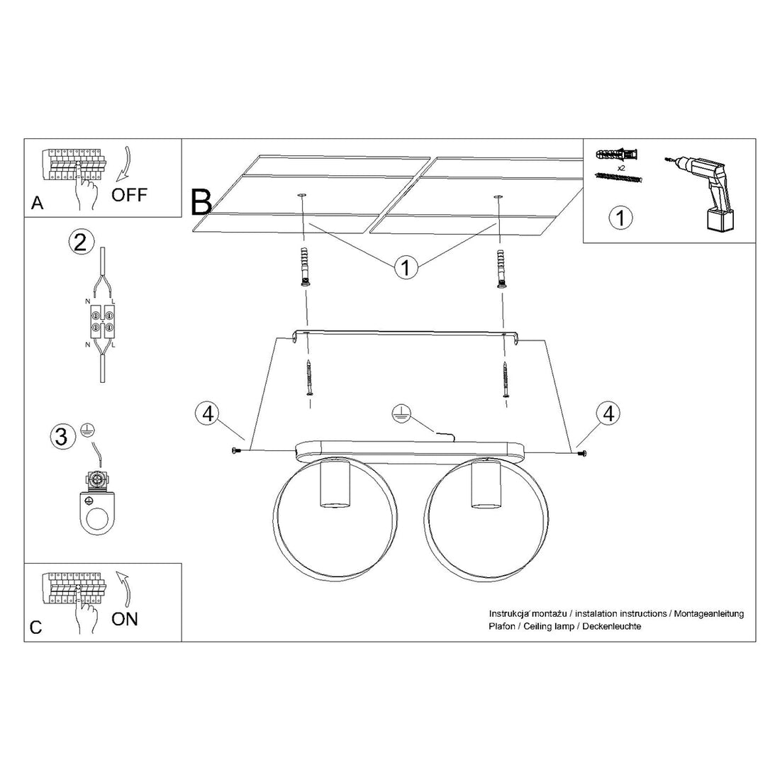 Ceiling lamp TITRAN 2 white