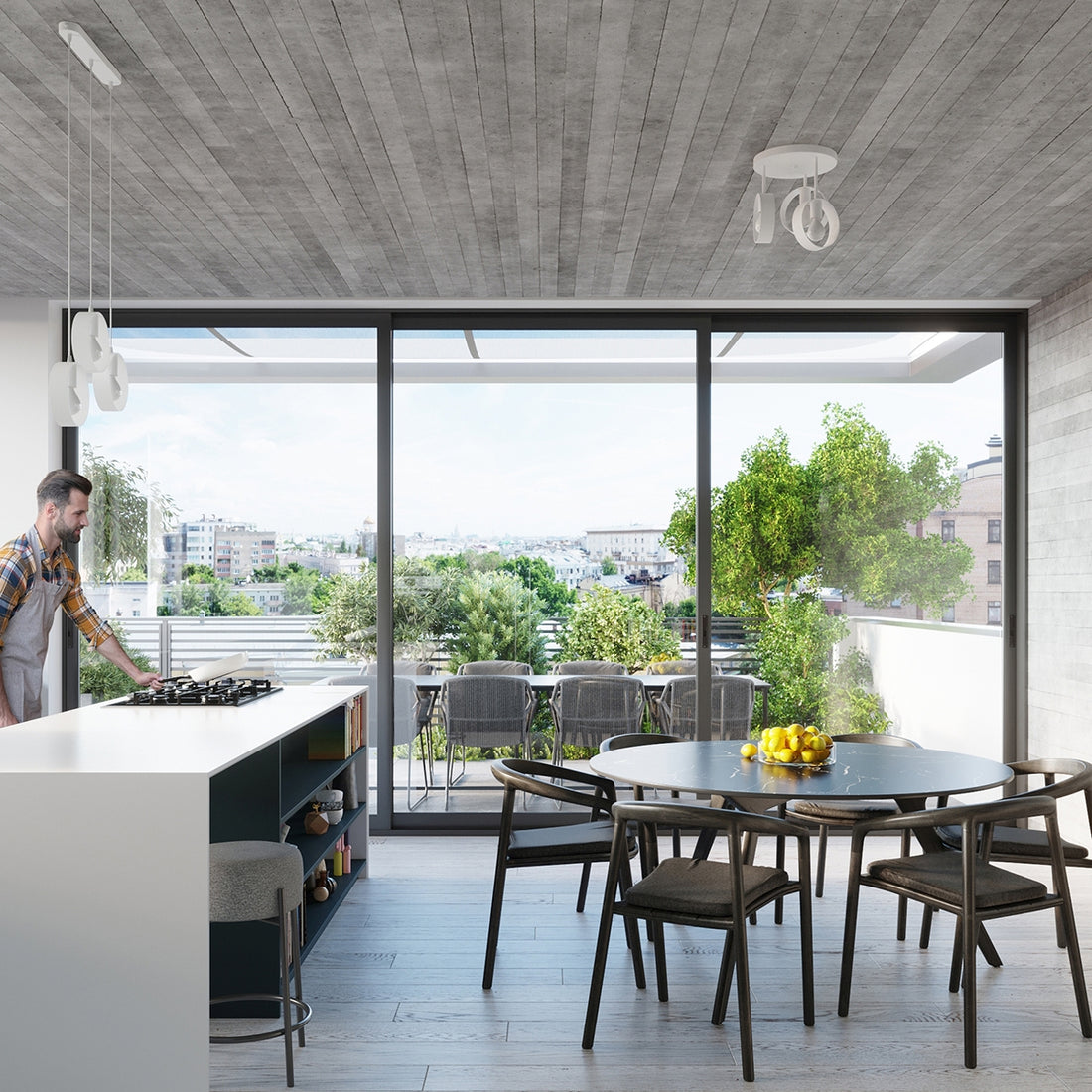 Pendant lamp TITRAN 3 biała